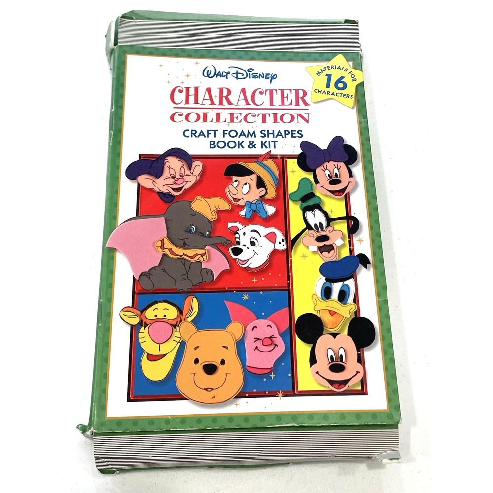 Vintage 90s Disney Character Collection Foam Shapes Book &‎ Craft Kit DIY Kids